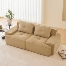 80" Cloud Loveseat Sofa Comfy Deep Seat Couches Boneless Corduroy Modular Couch