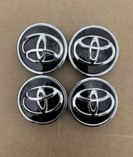 4PCS TOYOTA 62mm Black Wheel Center Caps, Camry Avalon RAV4 C-HR PriusVS Corolla