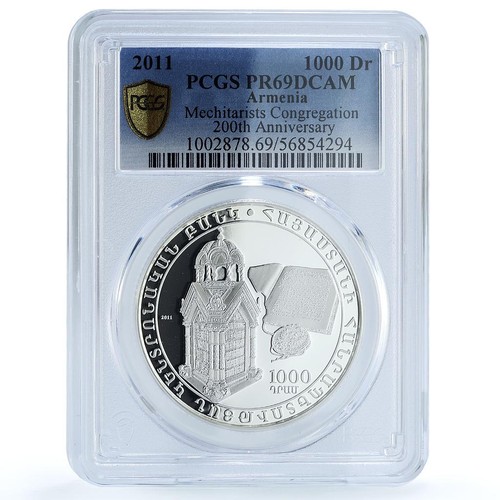 Armenia 1000 dram Mechitarists Congregation KM-206 Church PR69 PCGS Ag coin 2011