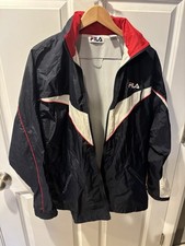 Vintage 90s FILA Thermal Track Suit Jacket Navy Blue Red And White Size XL