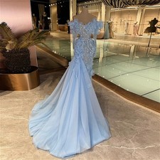 Fairytale Trumpet Evening Dresses 3D Flowers Formal Party Gown Celebrity Dresses