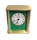 VINTAGE German BRONZE Desk TIFFANY & Co Green CLOCK Fulbright Jaworski PORTFOLIO