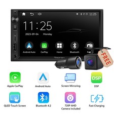 2 DIN 7 Zoll QLED Touchscreen Autoradio CarPlay Android Auto Nachrüst Navigation