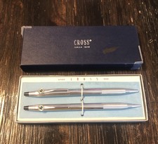 Vintage Cross Century Chrome Pen Pencil Set w/ Box Since 1846 Set 3501 Chrome
