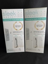 NIB LOT Of 2 Sleek Socket Electrical Outlet Cover With Cord Management, 8ft