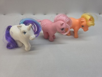 Vintage My Little Pony G1 Applejack, Cotton Candy And Glory Lot 1980s Hasbro 