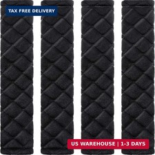 4 Pack Seat Belt Cover Extra Long Soft Pad for Car,11.8 Inch,Black