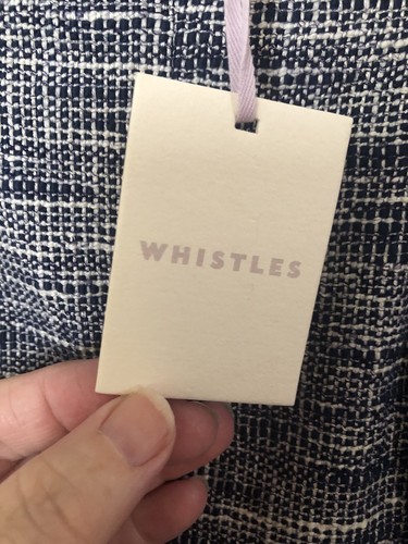 Whistles Navy & Cream Skirt With Front Pockets Size:12 UK - Picture 8 of 10