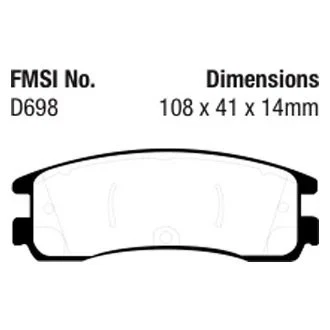 For Chevy Impala 2000-2010 EBC UD698 Ultimax2 Replacement Rear Brake Pads Foto 2 de 4