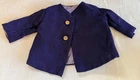 Antique Doll Clothing Blue Cloth Jacket