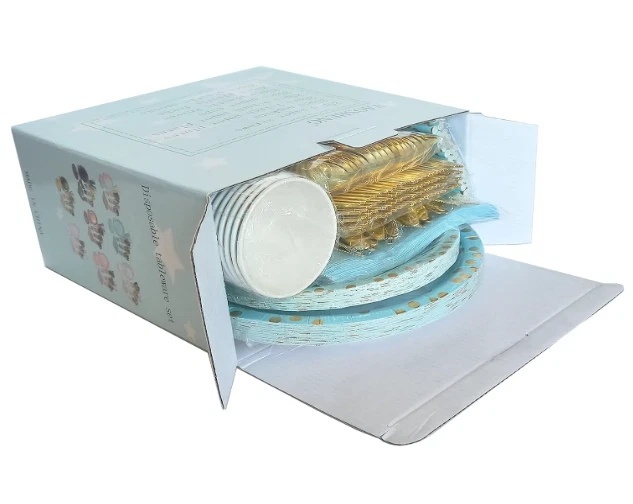 Juego de 200 piezas de suministros de fiesta de oro rosa (platos/servilletas/tazas/platería) sirve 25 Foto 4 de 4