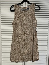 NEW NWT Old Navy Linen Blend Sleeveless Tunic Dress Size MEDIUM Leopard Cheetah