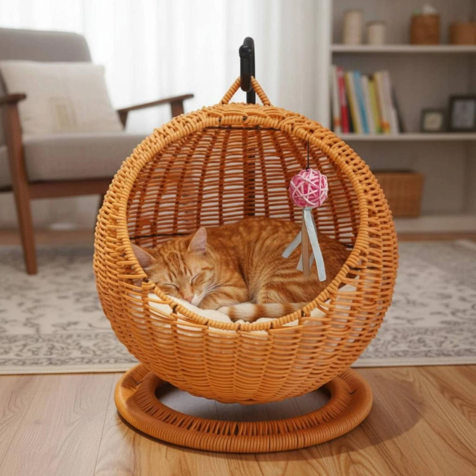 Semi-Enclosed Feline Feline Lounger Breathable Pet Furniture Comfortable