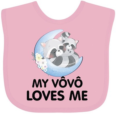 Inktastic Raccoon My Vovo Loves Me Baby Bib Cute Granddaughter Grandson Grandma
