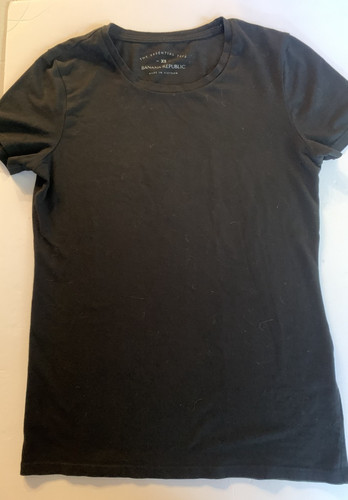 Banana Republic T-Shirt Women's  XS Black 100% Cotton Crew Neck