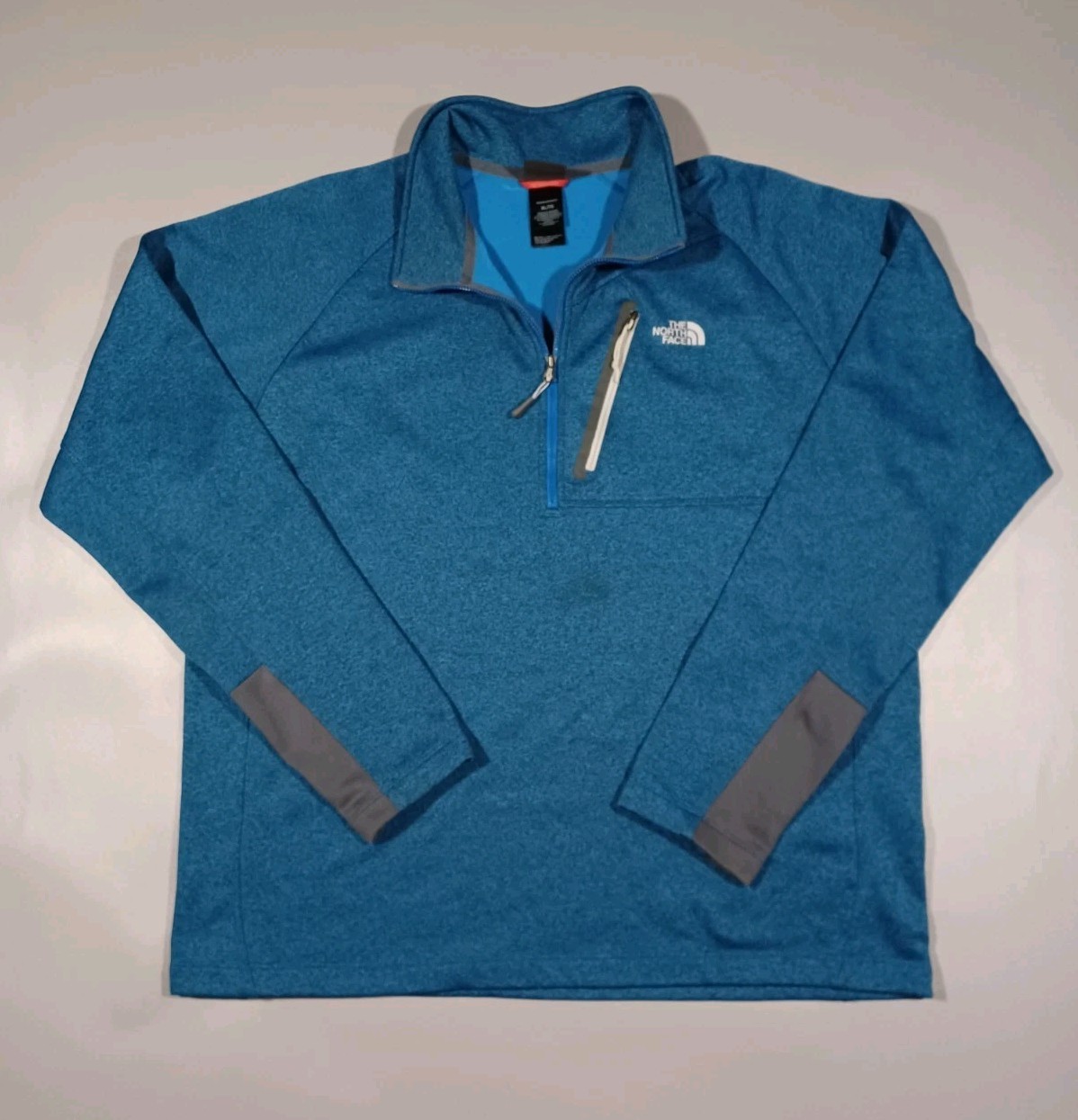 North Face Jacket Mens XL Blue 1/4 Zip Pullover Long Sleeve