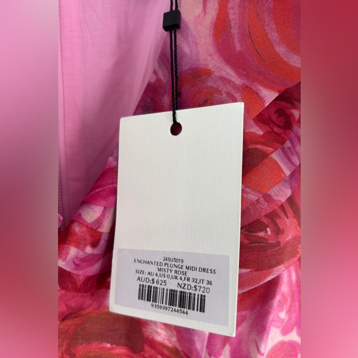aje enchanted plunge midi dress Enchanted Plunge Midi Dress-MISTY ROSE / 4