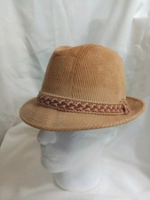 Vintage Stetson Corduroy Fedora Hat Tan 7