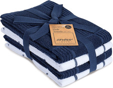 Paquete de 4 toallas de cocina absorbentes de secado rápido premium rizo algodón toalla de plato
