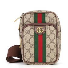 Gucci Ophidia Borsa a Tracolla Piccola GG Supreme/Pelle/Tela Beige/Verde/Rosso...