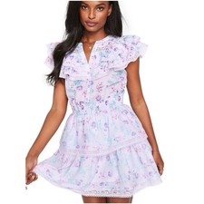 LOVESHACKFANCY lace trim cottagecore fairy core floral GirlhoodCore mini dress S