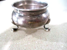 STERLING SILVER FOOTED SALT DIP SALT CELLAR  ANCHOR HALLMARK #501-C JAR