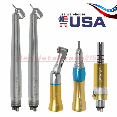 Dental Low Speed Handpiece 4H Motor / 2X High Speed Handpiece 45 Degree Turbine