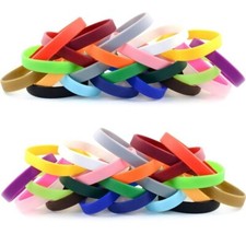 100 Silicone Wristbands Blank NEW Rubber Wrist Band Bracelets Free Shipping