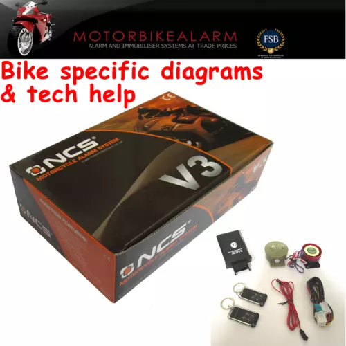NCS V3 SPRECHENDES MOTORRAD MOTORRAD ALARM & WEGFAHRSPERRE & FERNSTART SUZUKI