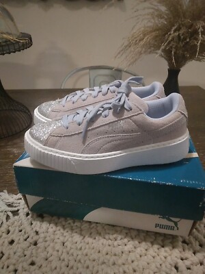 Kids Size 1.5C Puma Suede Platform Glam Sneakers NWT