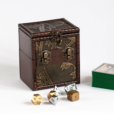 KakapopoTCG M01C Wooden Deck and Counter Box for Deck Protector Storage Trading Cards TCG MTG Magic FaB YGO EDH Commander Box FaB TCG PTCG Dice Box