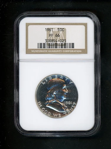 1961 US Franklin Half Dollar 50c .50 NGC PF66 Proof Choice Bright White Gem!