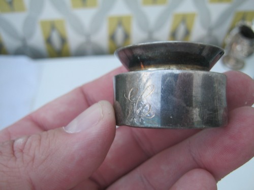Antique Silver Wine Bottle Collar / Pourer - Stamped STERLING 950 - Picture 2 of 5