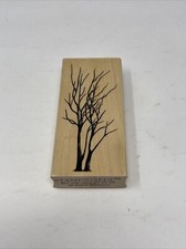 Vintage Stampscapes Wood Mounted Rubber Stamp Leafless Limbs Tree 2 X 4-1/2