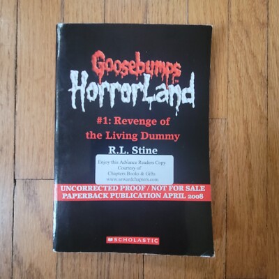 RARE GOOSEBUMPS Horrorland Revenge of the Living Dummy Uncorrected Proof 2008