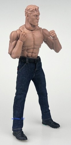 1/12 Jeans Pants Trousers with Belt Clothes For '' Male Action Figure Body - Picture 13 of 13