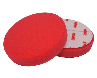 SONAX 80mm Polierschwamm rot glatt hart Polierpad Schleifpad polieren Lack Auto