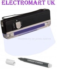 UV PERMANENT SECURITY MARKER PEN & BATTERY POWERED PORTABLE UV LIGHT KIT
