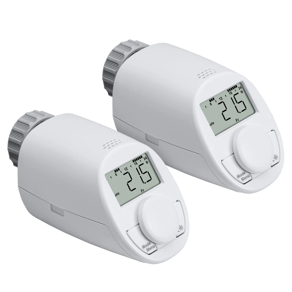 Eqiva 2er-Set Elektronischer Heizkörperthermostat Model-N Elektronik Thermostat