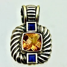 DAVID YURMAN Sterling/14K Citrine/Amethyst Pendant