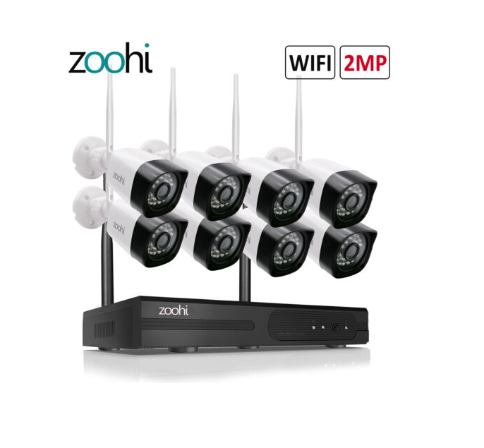Zoohi CCTV System Home Security Camera Wireless WiFi 8CH NVR IP