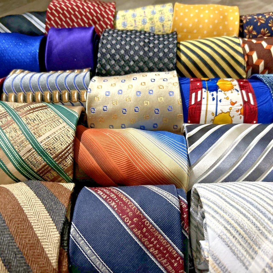 50 Neckties Good Mix Wear Quilting Craft Cutter Wholesale Tie Lots - Image 3 of 4