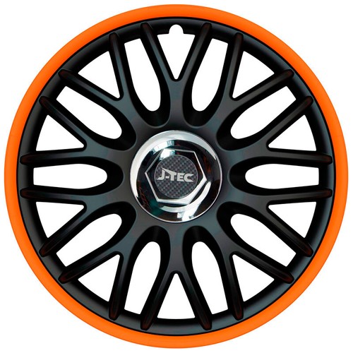 J-Tec Set 4 Copricerchi Orden SR 16 Pollici – Grigio/Argento Con Anello Cromato, Plastica ABS, Facili Da Montare