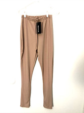 PrettyLittleThing Ribbed High Waist Leggings Size 10 Nude NWT