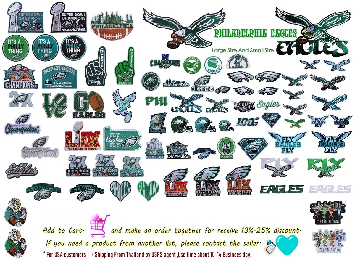 Philadelphia Eagles Patches Embroidery iron,sew (From Thai by USPS)