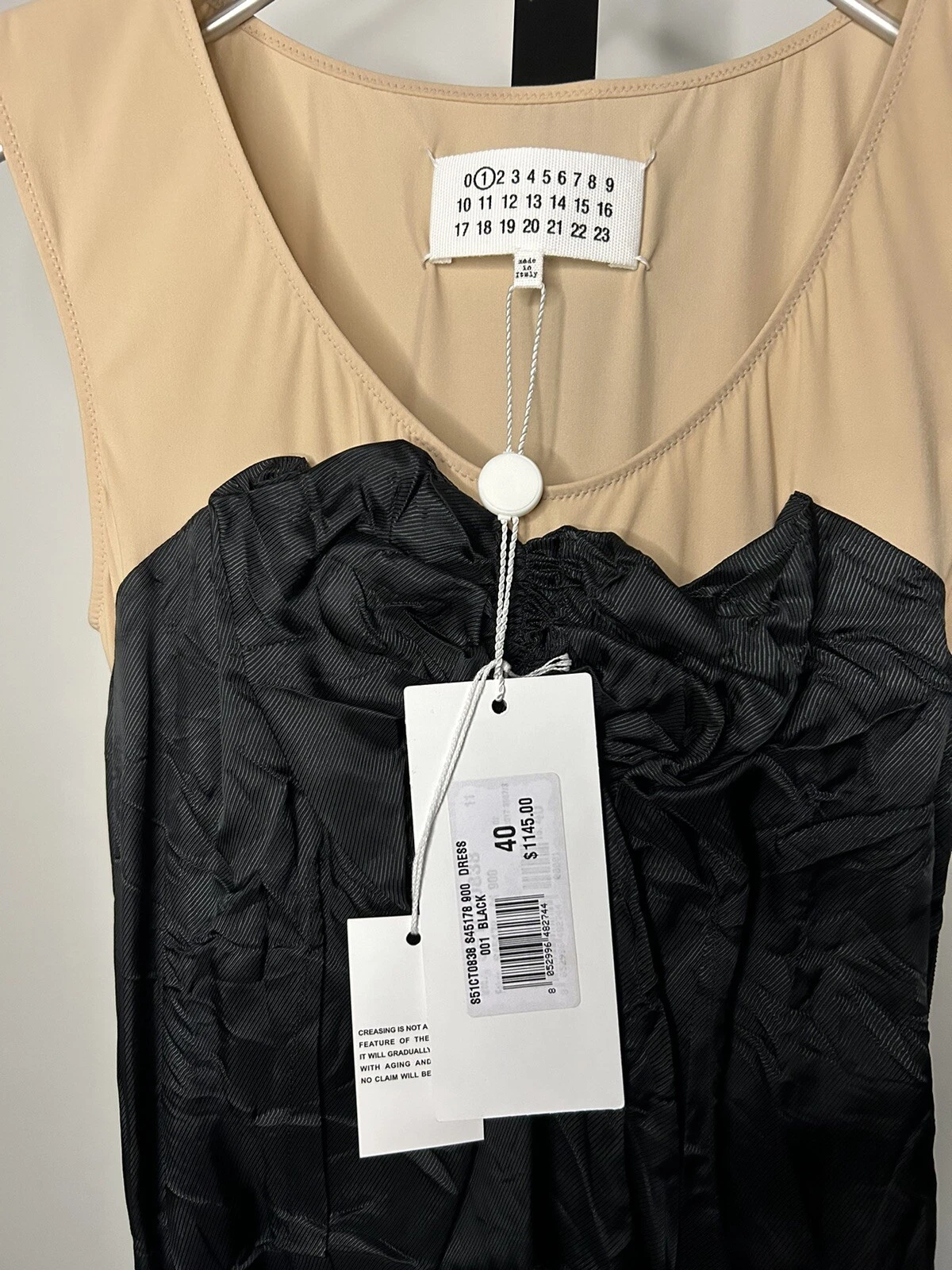 Body abito Maison Margiela a strati pieghe 40 IT nuovo con etichette