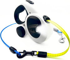 16Ft Retractable Dog Leash   All-In-One with LED Flashlight, Poop Bag Holder, Ch