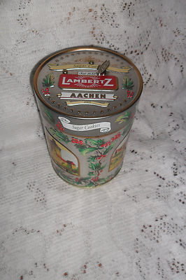 Christmas Germany Musical Sugar Cookie Tin Lambertz Aachen ~FREE SHIP~