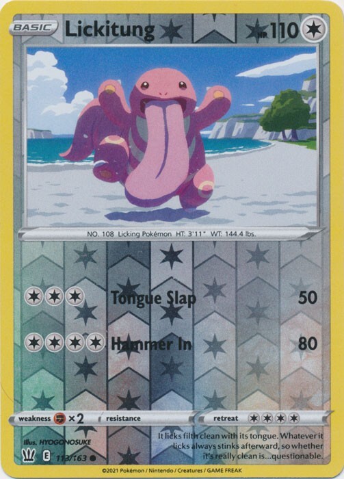 Reverse Holo Lickitung 113/163 Battle Styles Common Pokemon TCG