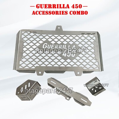 Für Royal Enfield Guerrilla 450 ''4-teiliges Zubehör-Kombipaket, Silber CP-2''